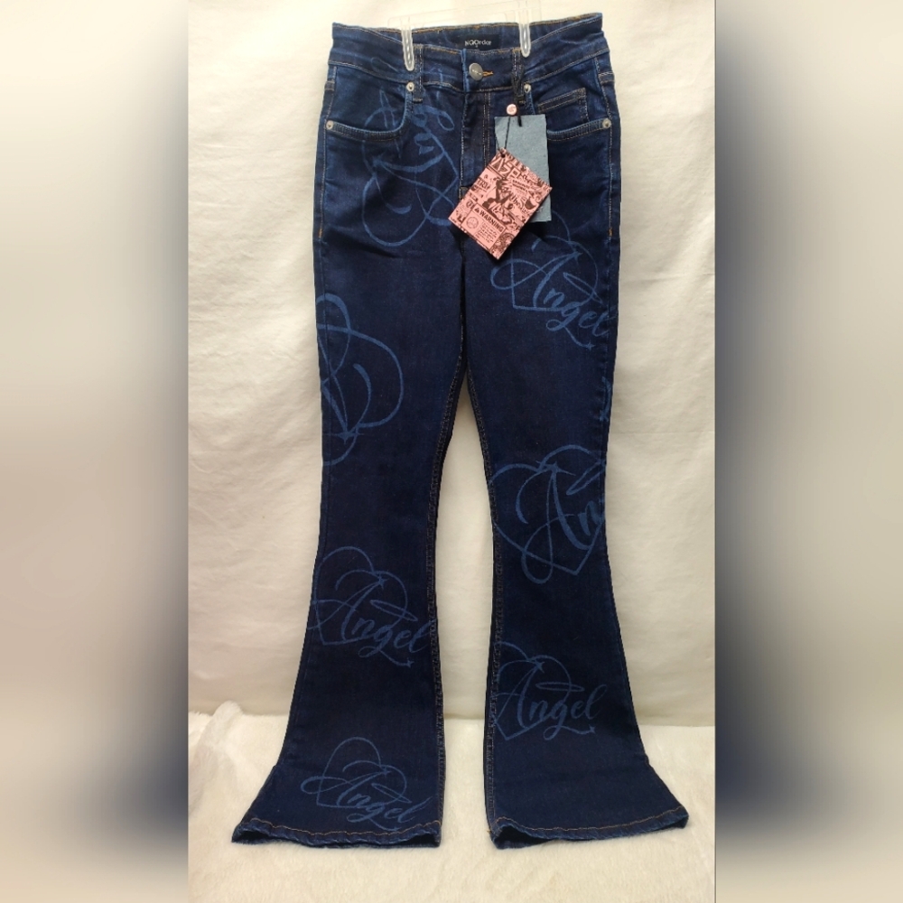 Nwt Dollskill Angel Women's Blue Flare Jeans